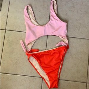 Aerie pink and red one piece!